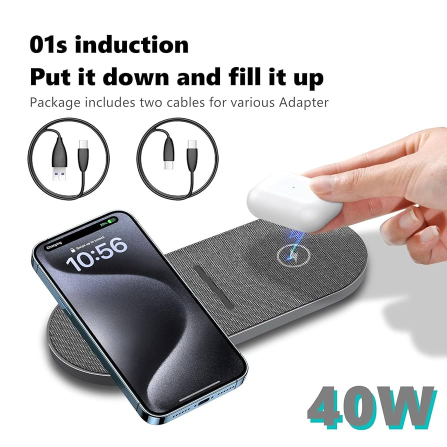 Amazon.com: 40W Wireless Charging Pad, Dual 20W Fast